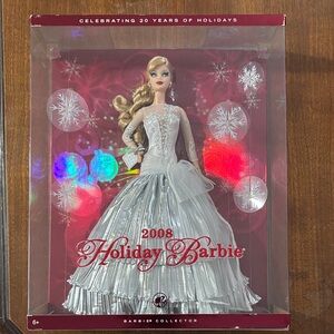 2008 Holiday Barbie Collector Doll - Silver and White Elegance